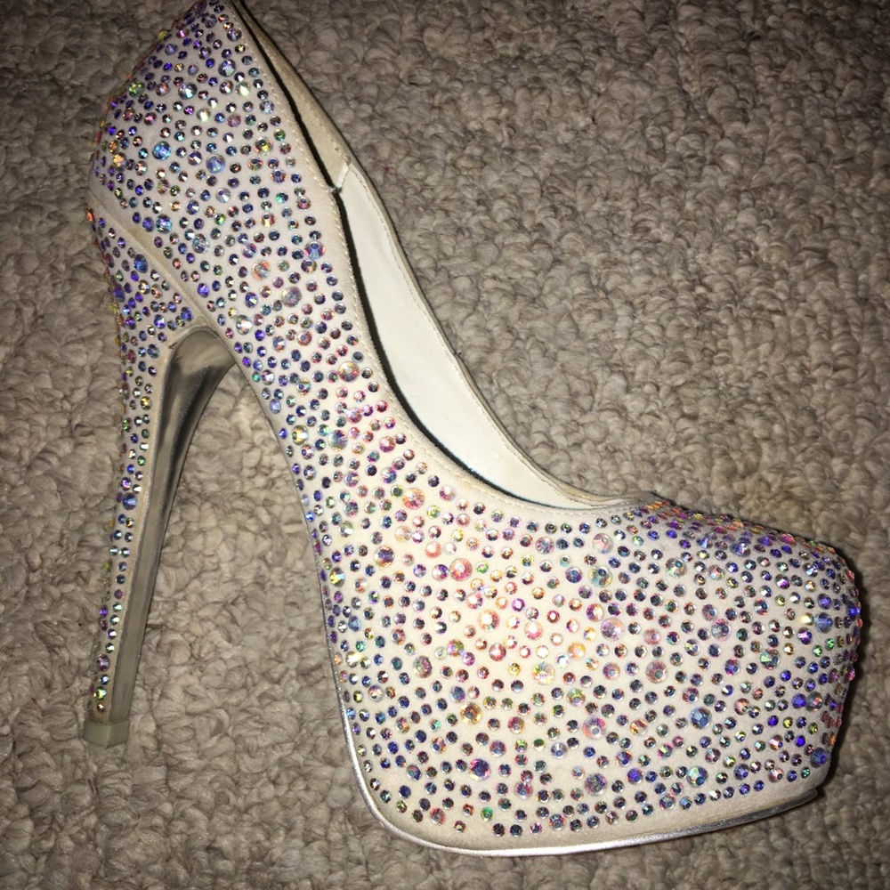 Completely Rhinestoned Stiletto Platform Heels